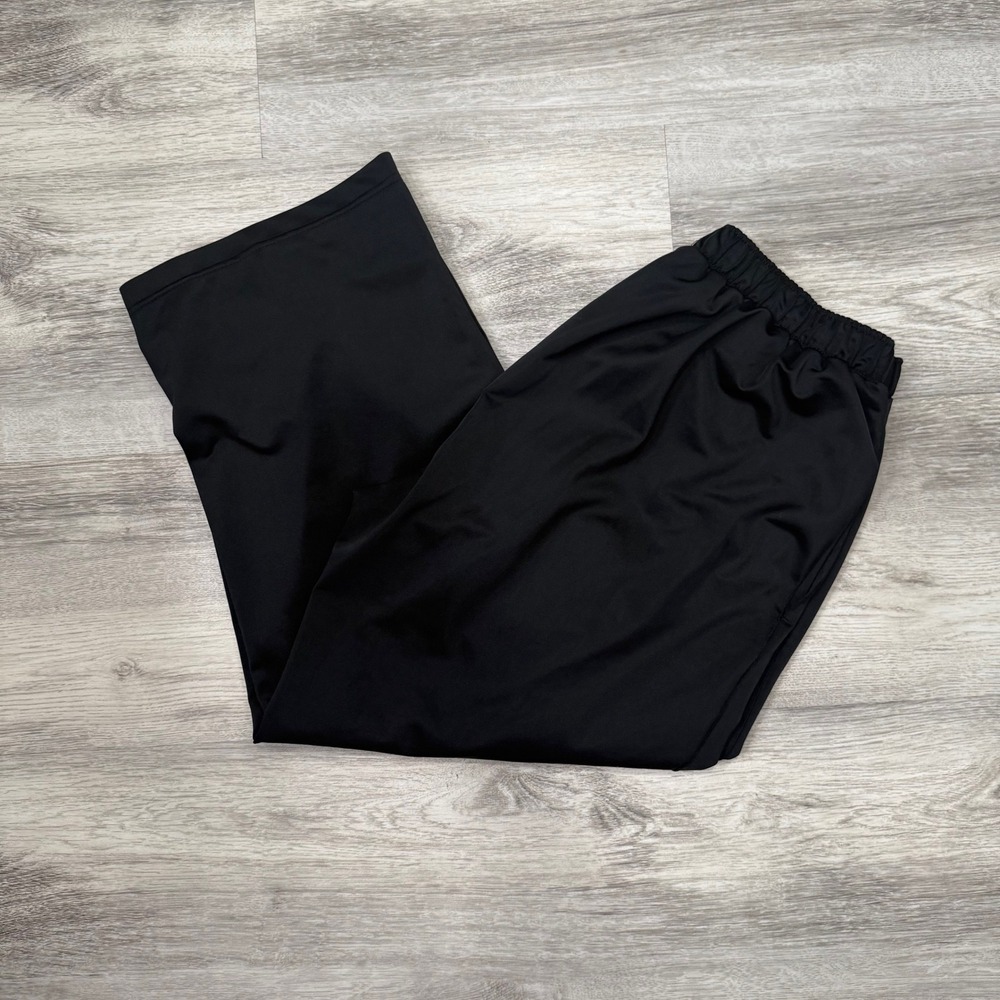 Adidas Black Track‎ Pants Women's 3 Stripe Athletic Wide Leg Athleisure
